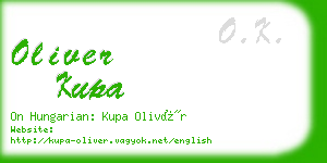 oliver kupa business card